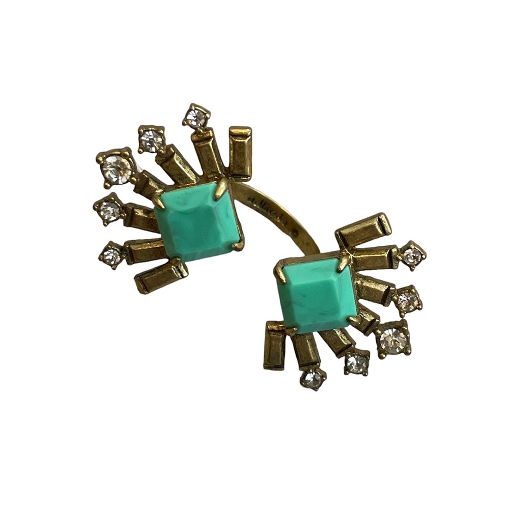 Stella & Dot Veda Split Ring Turquoise Gold Adjustable Starburst